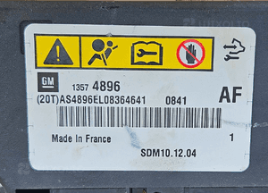 Opel Astra J 4 IV moduł sterownik airbag poduszek powietrznych 13574896 2