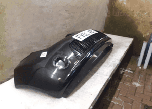Zderzak przód przedni nissan micra K12 lift fl KY5G szary grafitowy halogeny 2