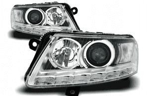 Reflektory lampy do audi A6 C6 od 2004 do 2008 led do jazdy dziennej xenon 3