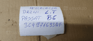 Wiązka instalacja drzwi lewy tył Keyless Go VW Passat B6 3C4971693QF 9
