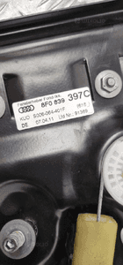 Audi A5 8T cabrio mechanizm szyby szyba lewa 8F0839397C 14