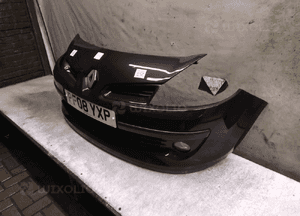 ^ ZDERZAK PRZÓD PRZEDNI DO RENAULT CLIO III 3 NV676 CZARNY HALOGENY 3