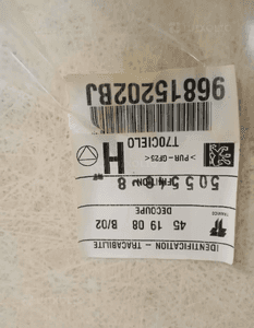 Tapicerka podsufitka panorama Peugeot 308 T7 HB 96815202BJ 6