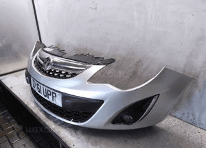 ^ ZDERZAK PRZÓD PRZEDNI OPEL CORSA D LIFT FL Z157 Z176 SREBRNY HALOGENY 2