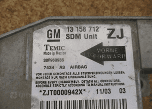MODUŁ SENSOR AIR BAG MERIVA A 13158712 2