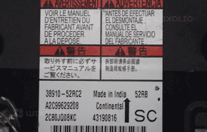 MODUŁ SENSOR AIRBAG SUZUKI 38910-52RC2 3