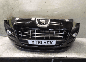 ^ ZDERZAK PRZÓD PRZEDNI PEUGEOT 3008 KTVD CZARNY HALOGENY 1