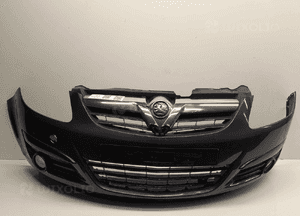 } ZDERZAK PRZÓD PRZEDNI OPEL CORSA D Z168 SZARY POPIELATY HALOGENY 1