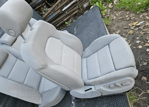 Fotele Elektryczne S-Line Welur Jasne Platin Hell Kanapa Nieskładana Niepodgrzewane Audi A4 B6 B7 Sedan Komplet 21