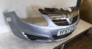 ^ ZDERZAK PRZÓD PRZEDNI DO OPEL CORSA D + HALOGENY Z163 SZARY 4