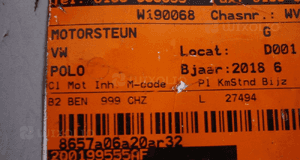 Poduszka łapa 2Q0199555AF A1 Polo 2G Arona 1,0 TSI 4