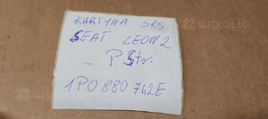 Kurtyna airbag boczna prawa Seat Leon II 1P0880742E 7