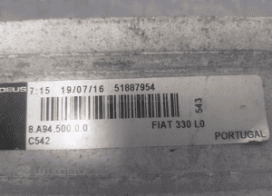 Chłodnica powietrza intercooler fiat tipo ii 2 51887454 4