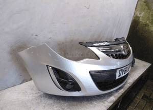 ^ ZDERZAK PRZÓD PRZEDNI OPEL CORSA D LIFT FL Z157 Z176 SREBRNY HALOGENY 4