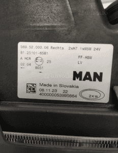 Man tga tgl tgm reflektor lampa prawy przód przedni oryginał nowy 11