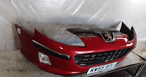 ^ ZDERZAK PRZÓD PRZEDNI PEUGEOT 407 EKQD BORDO BORDOWY HALOGENY 4