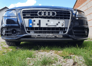 Emblemat QUATTRO Logo Napis 100% Stal Nierdzewna AUDI Gril Atrapa 18