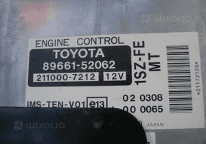 Toyota Yaris 1SZ 1.0VVti komputer silnika 89661-52062 -52064 1