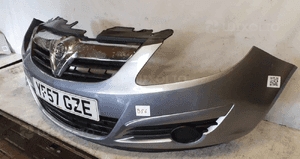 ^ ZDERZAK PRZÓD PRZEDNI DO OPEL CORSA D + HALOGENY Z163 SZARY 3