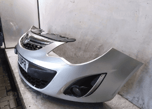 ^ ZDERZAK PRZÓD PRZEDNI OPEL CORSA D LIFT FL Z157 Z176 SREBRNY HALOGENY 3