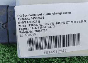 MODUŁ ZMIANY PASA BMW 5 G30 7 G11 6876298 7