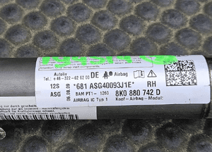 Kurtyna Boczna 8K0880741D 8K0880742D Kurtyny Poduszka Powietrzna Air Bag Lewa Prawa Audi A4 B8 Sedan Kombi 25