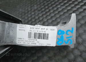 Podlokietnik 8E0864207D Lokiec Schowek Klapa Zawias Welur Jasny Platin Hell AUDI A4 B6 B7 5