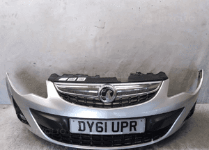 ^ ZDERZAK PRZÓD PRZEDNI OPEL CORSA D LIFT FL Z157 Z176 SREBRNY HALOGENY 1