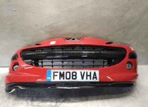 / ZDERZAK PRZÓD PRZEDNI PEUGEOT 207 KKN CZERWONY HALOGENY 1